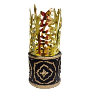 Black & Gold Ceramic & Metal Bukhurdaani.