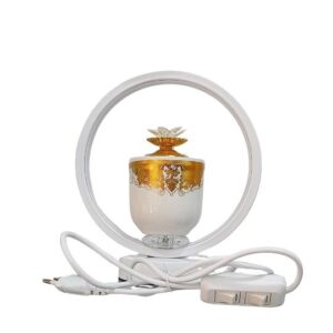 White Ceramic Bukhurdaani with Lamp.